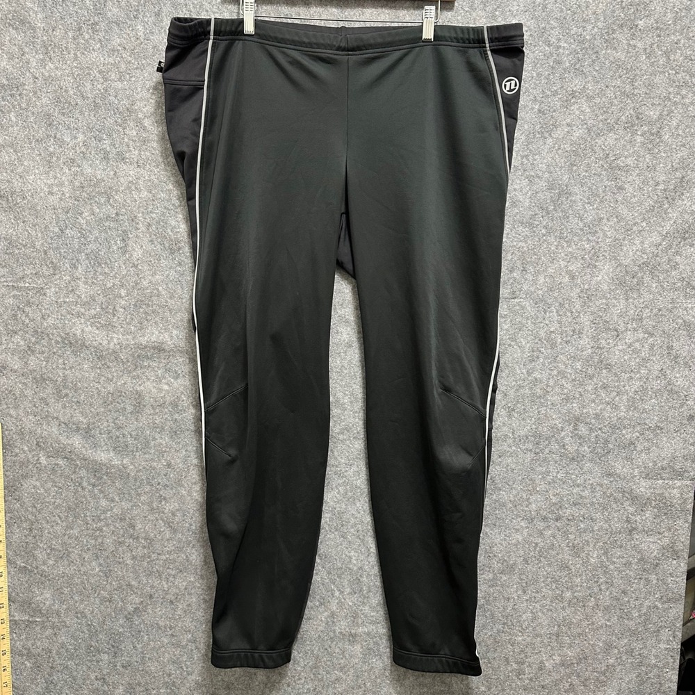 Novara‎ Cycling Pants Mens XXL Black Athletic Padded Ankle Zip Reflective Trim